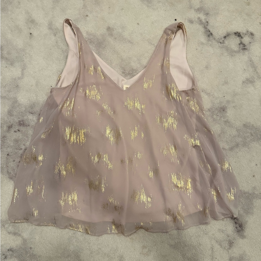 Mimi Chica Gold and Cream Camisole Top